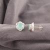 Aqua Chalcedon Edelstein Ohrringe 925 Sterling Silber Handgefertigter Schmuck Boho Stecker EE-159-15