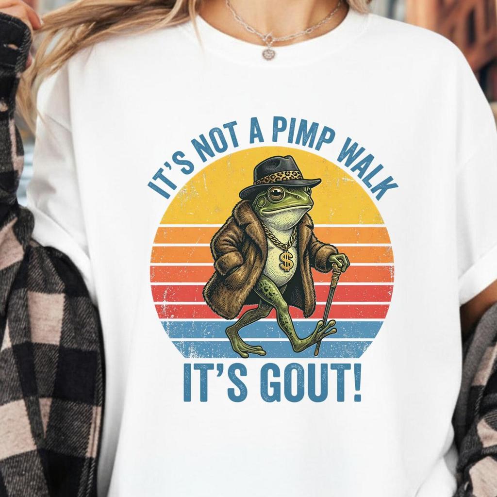 It's Not A Pimp Walk It's Taste Funny Frog T-Shirt, Medical Humor Taste Awareness Shirt, Sarcastic Frog Meme Tee, Funny Dad Gift