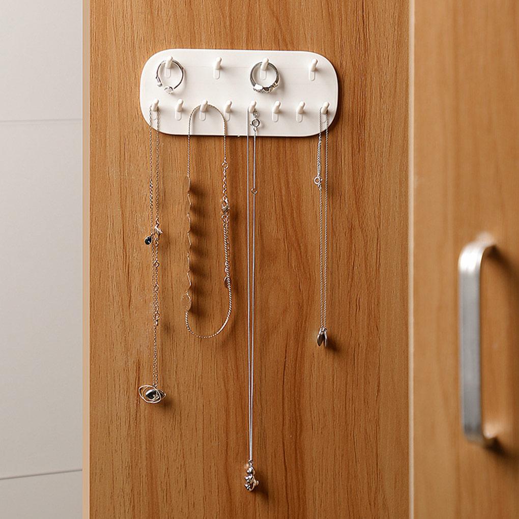 Hanging Jewelry Storage Rack Hooks Keys Mount Chains Wall Organizer Bedroom Kitchen Living Room Cabinet Bathroom Closet