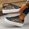 Women Sneakers Casual Leopard Print Flat Bottom Women Shoes Thick Heel Spring Autumn Sneakers Women Low Top Slip-On Loafers