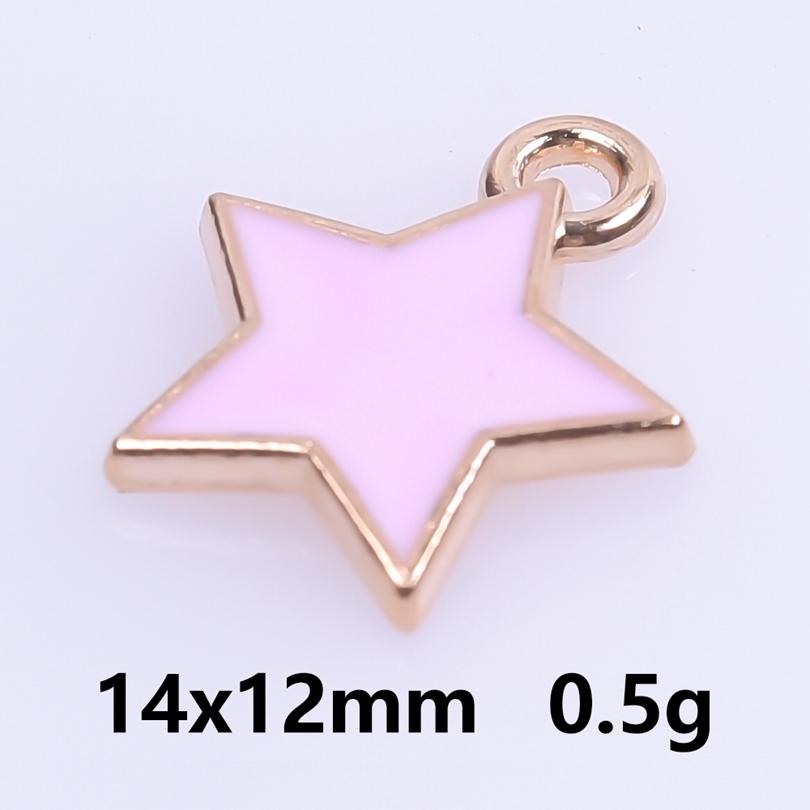 Rosa Liebe Mädchen Accessoires Emaille Großhandel Anhänger Für Schmuckherstellung Zubehör Mond/Blume/Schmetterling Anhänger Charm DIY Ohrring Basteln
