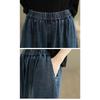 DIMANAF 2026 Nuevos Vaqueros de Verano para Mujer Talla Grande Cintura Elástica Pantalones Largos Sueltos Casuales Pantalones de Mezclilla Algodón