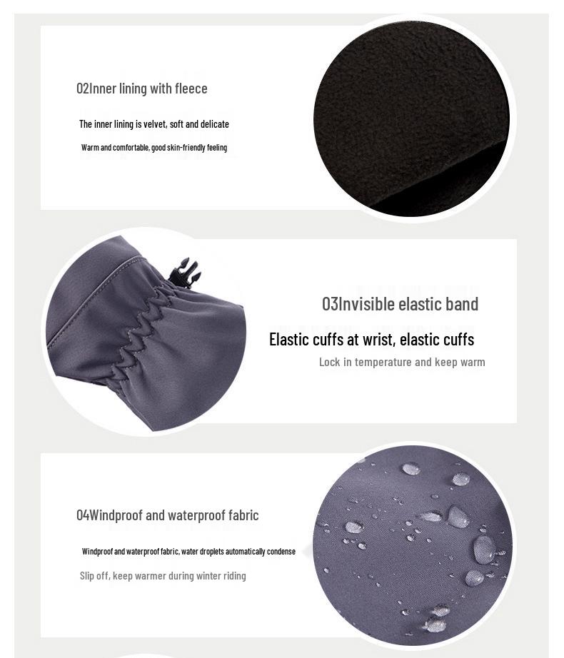 Men's Winter Touchscreen-Enabled Waterproof Non-Slip Cotton Gloves for Riding, Skiing, and Cold-Weather Protection.