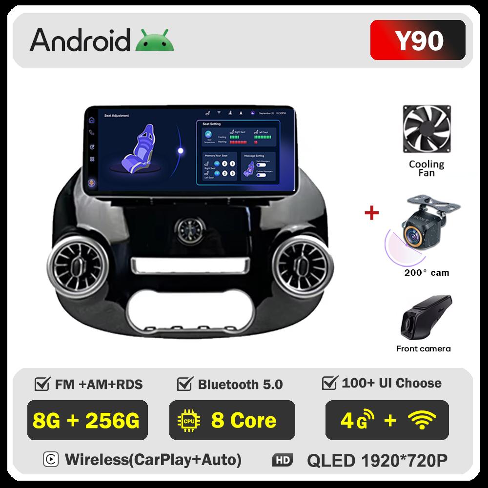 Android 12.3 Inch For Mercedes Vito W447 2014-2022 Car Radio Multimedia Video Player GPS Radio 5G CarPlay Navigation WIFI GPS BT