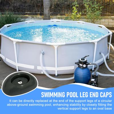 4 Pièces Embouts de Pied pour Piscine Embouts de Pied Verticaux pour Cadre de Piscine Fond Ovale Pièces de Rechange pour Piscines Hors-Sol 16'x48" 18'x48" 20'x48" 24'x52"
