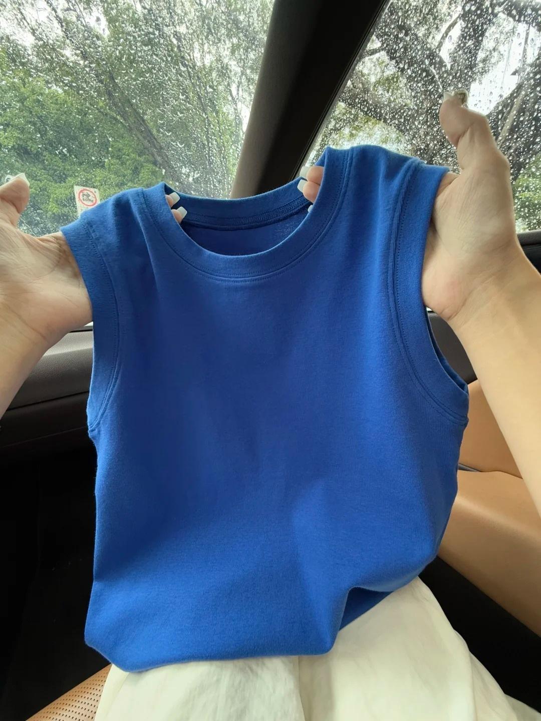 

Белый Синий Брюс I-образный Подтяжки Женская Летняя Одежда Хлопок Прикрывающий Грудь Внутри Низ Верх Темперамент Жилет M синий