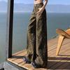 Wide Leg Leopard Print Jeans Straight Leg Cowboy Pants Soft Jeans Women Y2k  Girls