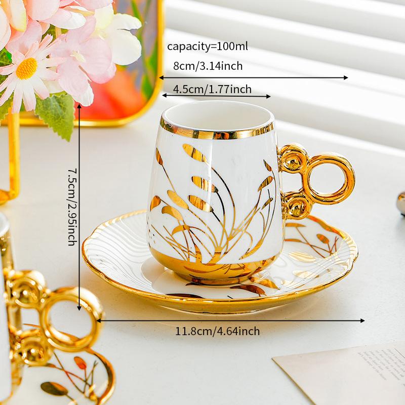 Ceramic Coffee Cup Set European Simple Phnom Penh Cup and Saucer Afternoon Tea Middle East Turkish Cup