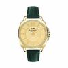 Boyfriend Women's Green Leather Strap Gold Watch 14503982