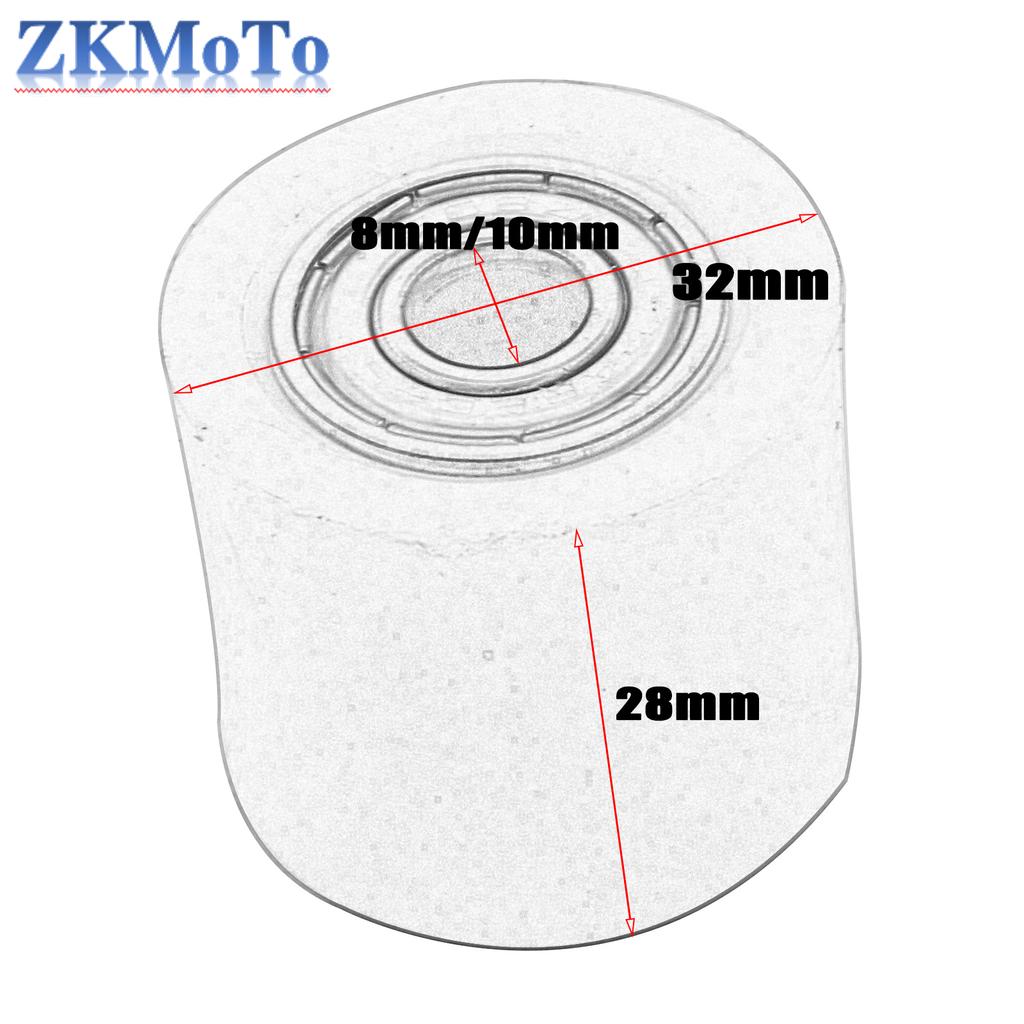 8mm 10mm Drive Chain Roller Pulley Wheel Slider Tensioner Wheel Guide For Street Bike Enduro Motorcycle Motocross ATV CRF CR XR