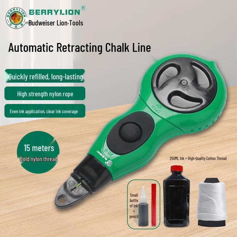 BERRYLION Automatic Chalk Line Reel 15m