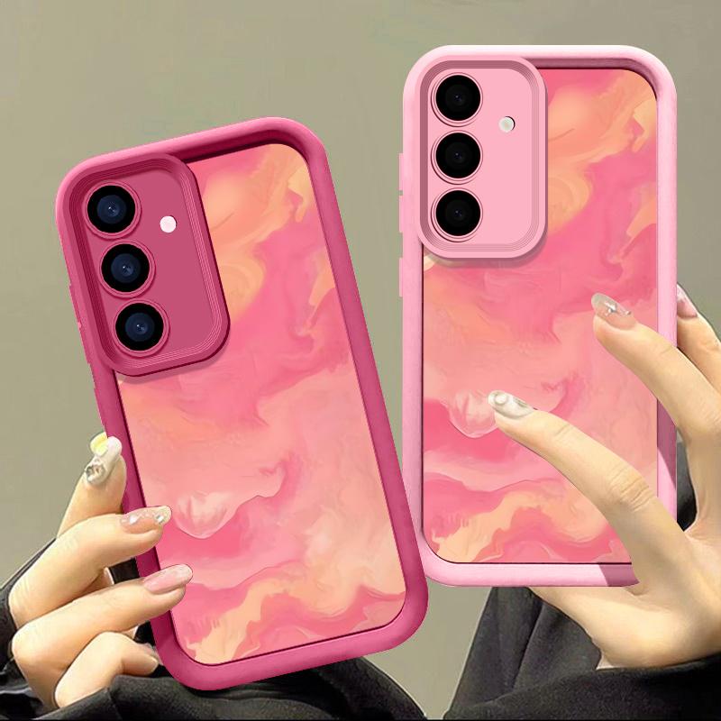 Sea Wave Pattern Shockproof Case For Samsung S24 FE S23 Ultra S22 S21 A16 A55 A15 A35 A54 A25 A34 A14 TPU Lens Protection Soft Matte Phone Cover