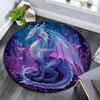 Purple Dragon Round Area Rug,Carpet Rug for Living Room Bedroom Sofa Playroom Decor,Non-slip Floor Mat