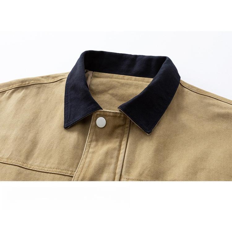 Allsidig kåpe minimalistisk bomullsjakke herre 2026 jakke arbeidsklær vasket gjør gammel jakkeslag herre vår og høst klær pustende jobb fritidsjakke