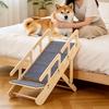 Wooden Pet Stair Portable Stable 2 in 1 for Cars Small and Older Animals 4 steps
