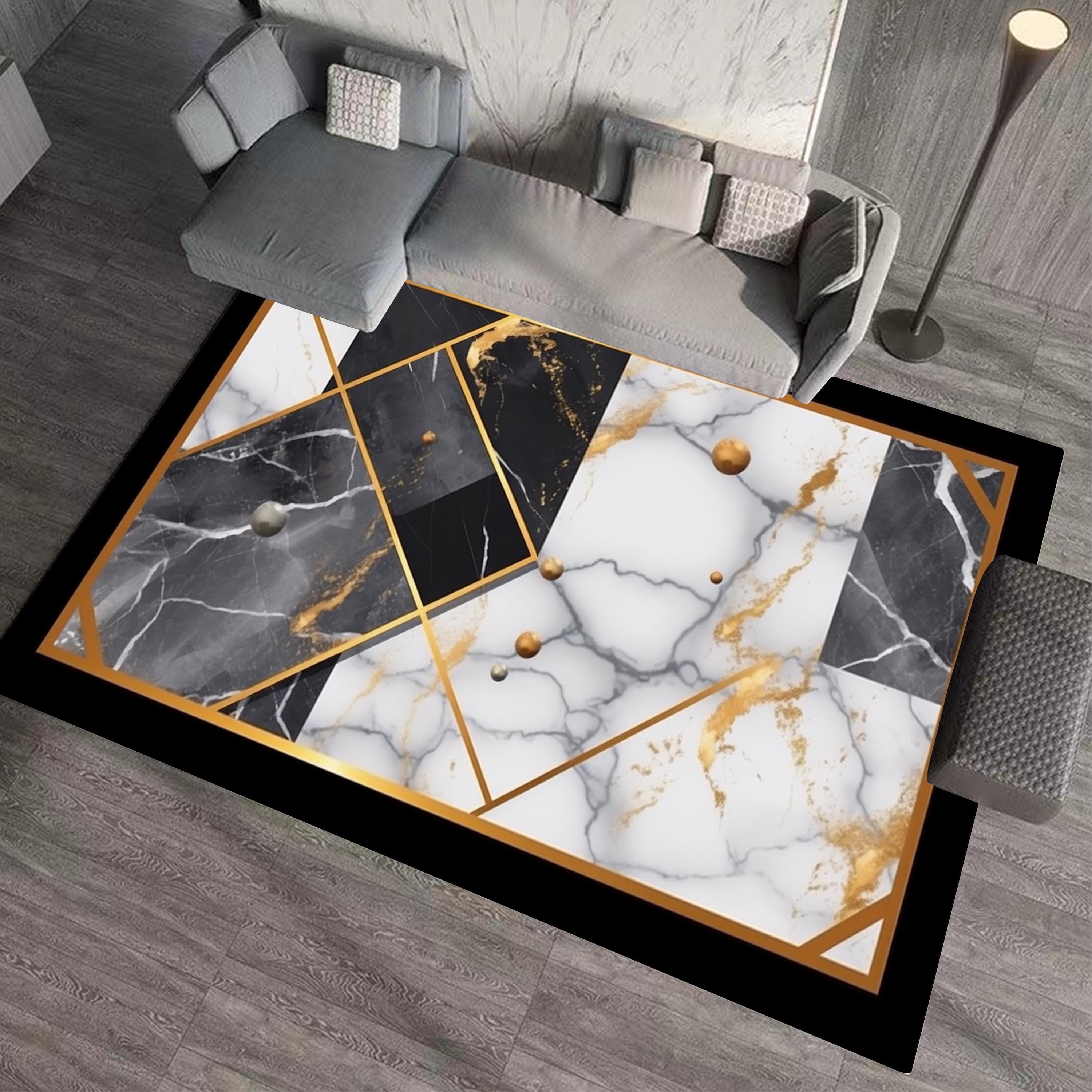 

Nordic Style Carpet for Rooms Marble Texture Bedroom Rug Fluffy Plush Living Room Carpets Luxury Home Decoration Floor Mats 60x90cm