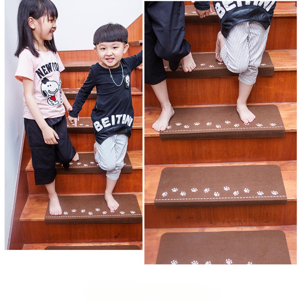 Stair Tread Pad, Stair Blanket, Cute Style, Bear Paw Printed Foot Pad, Step Sticker, Night Light, Anti Slip, Non Adhesive Self-adhesive Design