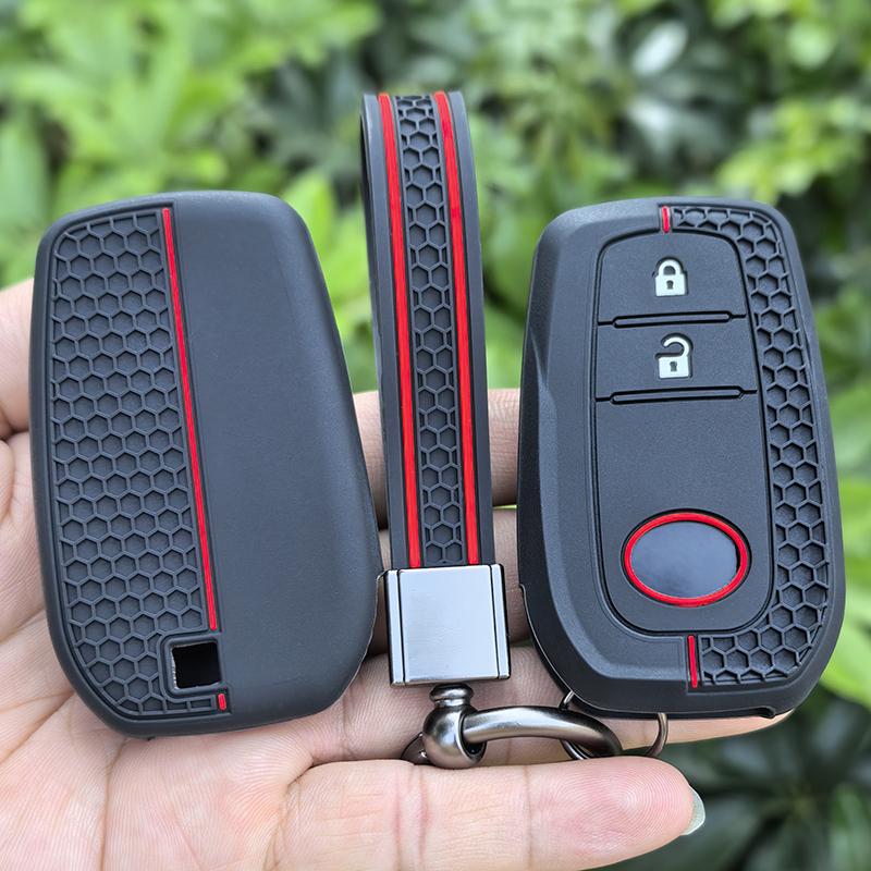 Silicone Car Key Case Cover Keychain For Toyota Corolla Hatchback Cross Yaris Cross Prius Hilux Land Cruiser LC200 LC250 LC300