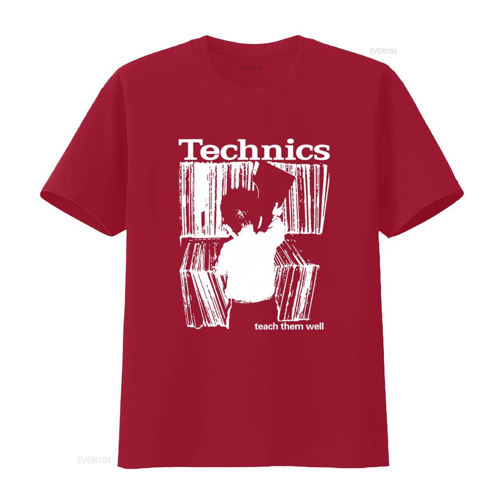 Vintage Technics T-Shirt Herren L Schwarz Audio Hi Fi Plattenspieler Hip Hop DJ Y2K 2000er Lehre Sie Gut vintage Gewaschen Bequem