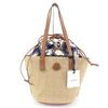 Handbag Hubba Small Leather Basket Bag Beige Rayon Women Used