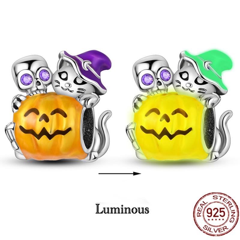 Copper Autumn Brown Music Squirrel Scarecrow Pumpkin Maple Leaves Charm Bead Women'S Bracelets Diy Jewelry Gift