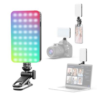 Luz de preenchimento RGB de bolso LED Luz de vídeo 2500K-9000K Regulável 10 efeitos de iluminação de cena Vídeo