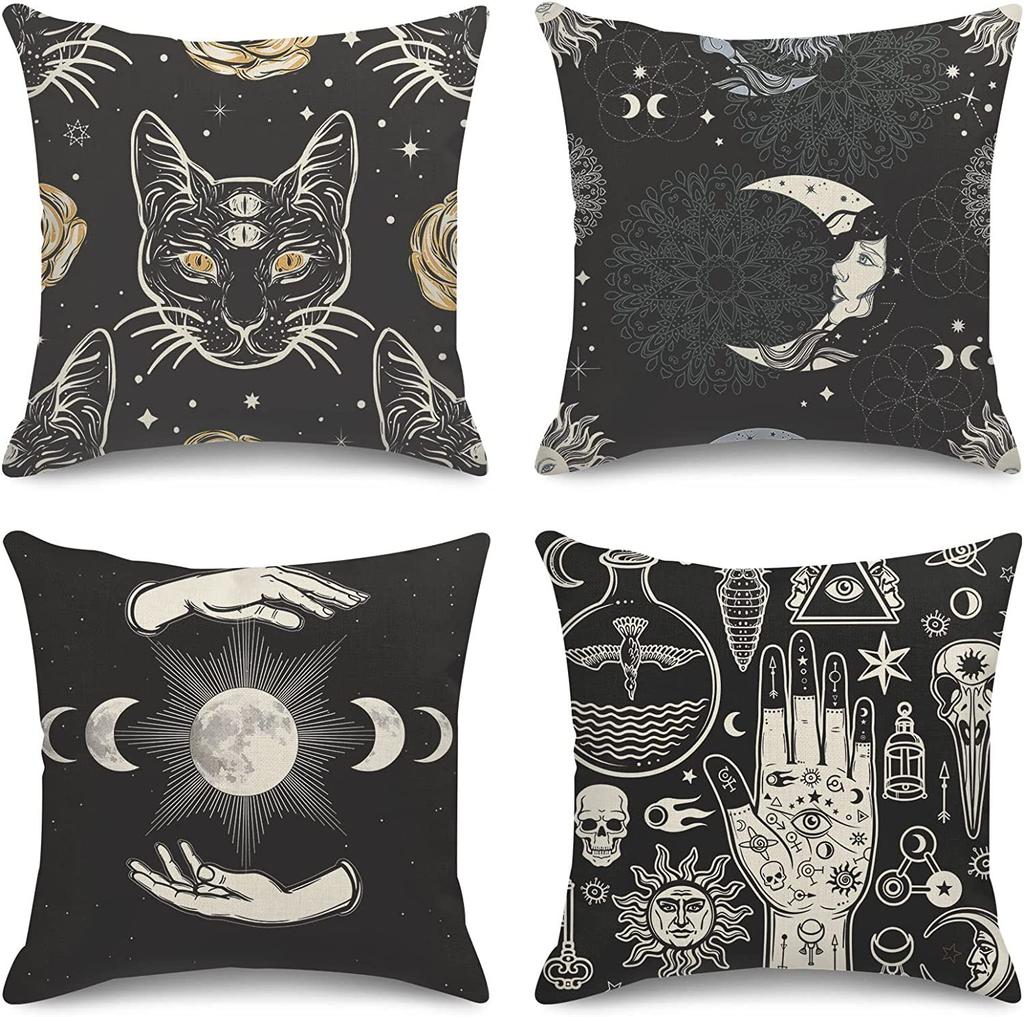 New Funny Skull Print Pillowcase Halloween Home Sofa Decoration Cushion Cover Bedside Pillow