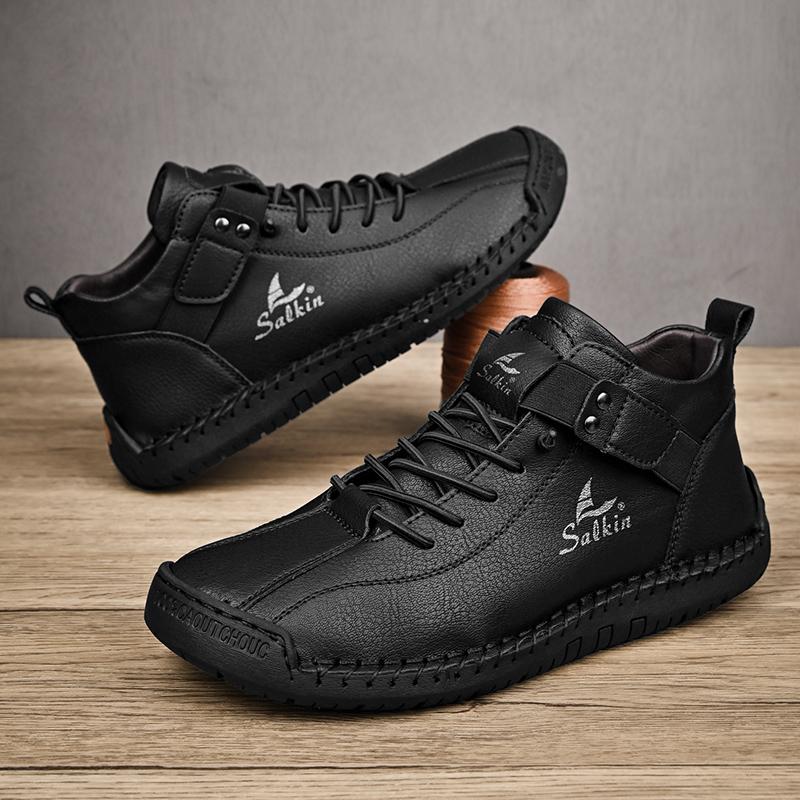 Fashion Mens British Style Leather Oxford Shoes Fashion Khaki Chelsea Boots Pointed -toe Men Ankle Boots High Top Shoe Man Hiking Shoes