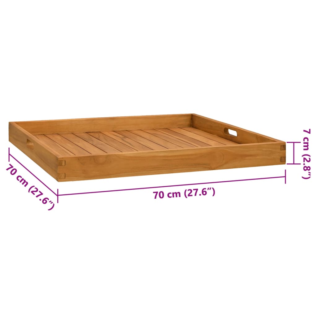 Vidaxl Taca, 70X70 Cm, Lite Drewno Tekowe
