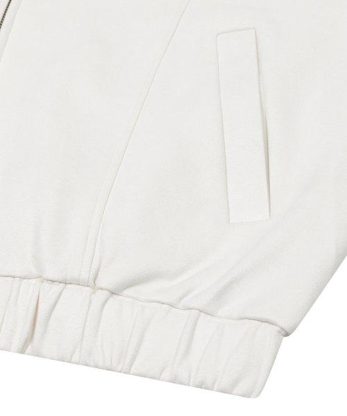 Ironyporno Whiteline 86-Iro231 Curved Stitch Blouson Suede Jacket Ivory