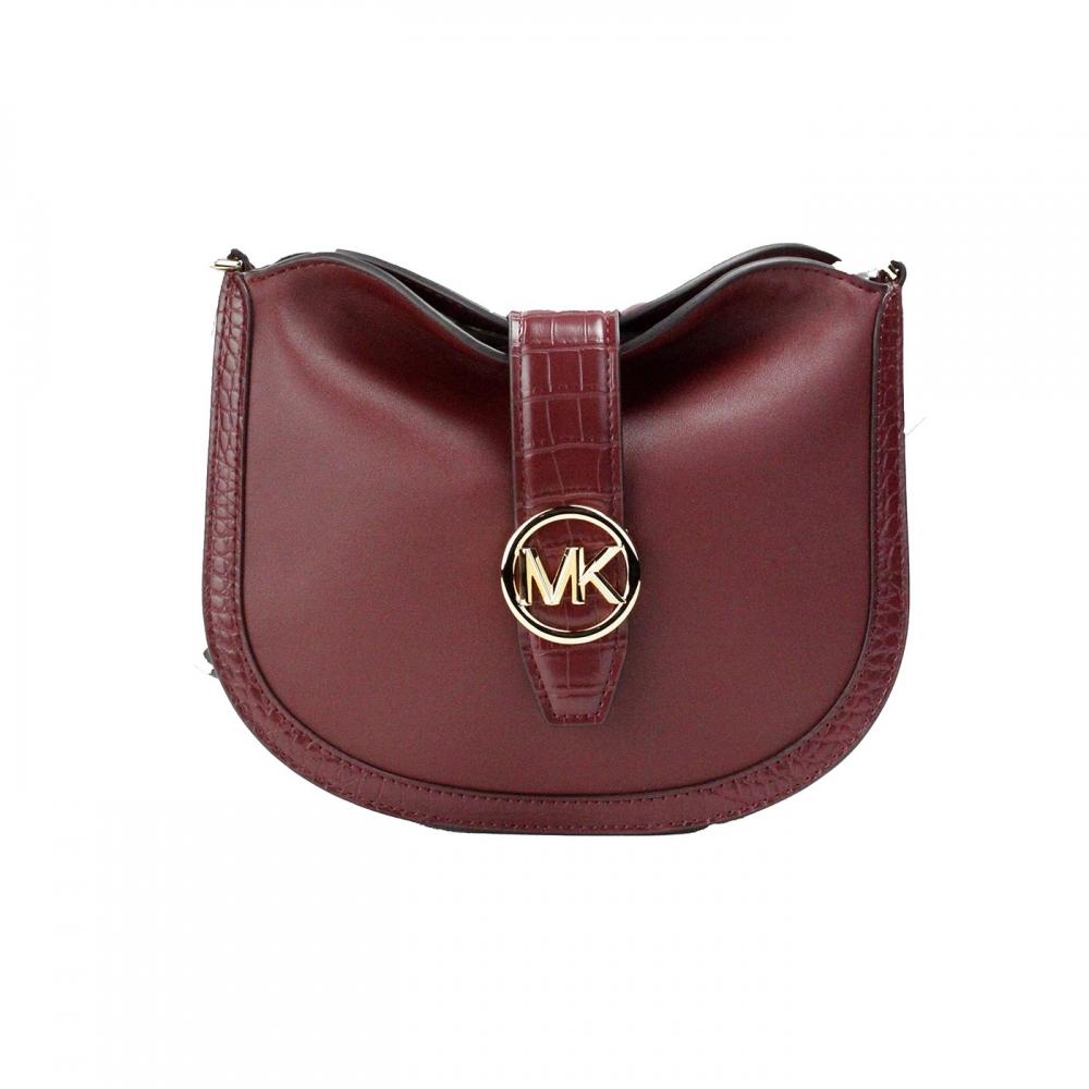 

Michael Kors Gabby Маленькая женская складная кожаная сумка-хобо через плечо вишневого цвета, мульти
