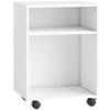Printer Stand Printer Table with 2 Open Shelves, Lockable Casters for Office Home Fax Scanner 40 X 35 X 56 Cm White