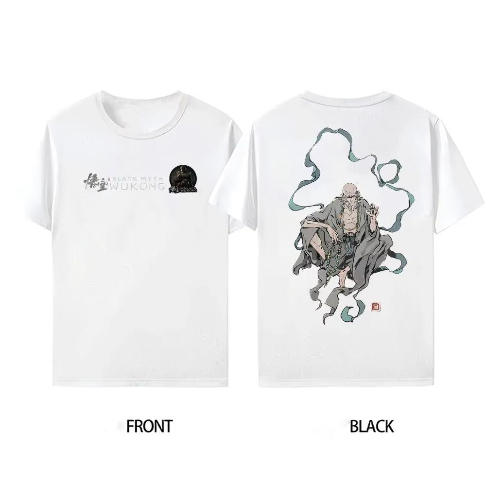Men's Hot-selling Black Myth Wukong Sun Wukong Front Back Pattern Cotton Tshirt Wukong Game Clearance  Tee Short Sleeved