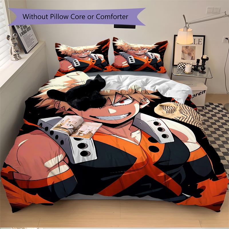 Powerful Anime Hero Print 3Pcs Bedding Setduvet Cover With 2 Bedropillowcase Home Birthday Gift