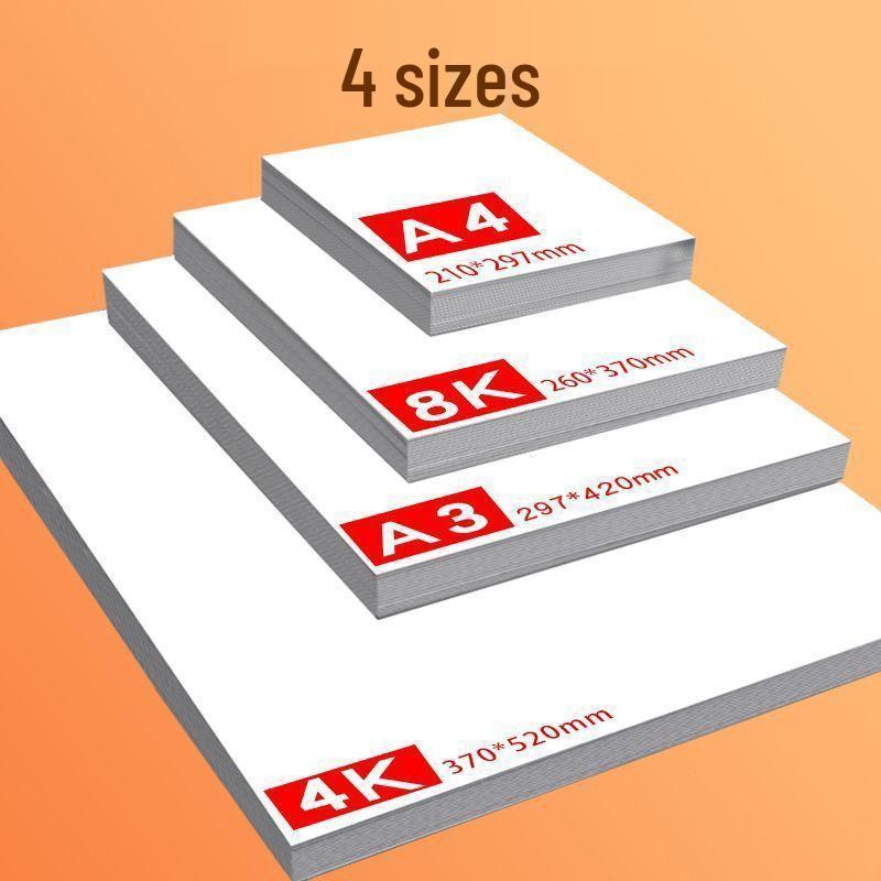 Dutch White A4 Thickened Cardboard: 8K Hand-Painted & A3 Art Paper, 180g