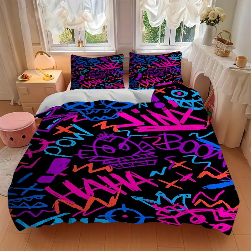 3Pcs Vivid Graffiti Art Bedding Sets For All Sizes New 3D Printed Bed Cover Comforter Duvet Cover Pillowcase Bedroom Decoration