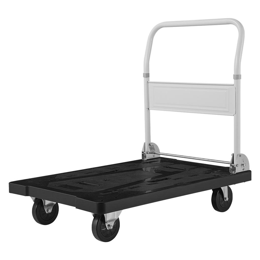Foldable Push Cart Dolly, 299.37 kg Capacity, Folding Platform Truck with Swivel Wheels, Moving Platform Hand Truck Flatbed Cart, Space Saving Push
