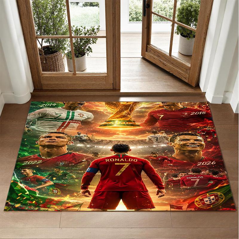 Cristiano Ronaldo Design Kristall Samt Teppich Weiche Dekorative Matte für Schlafzimmer Eingang