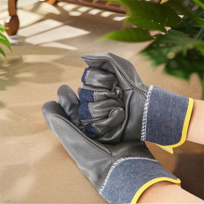 1 Pair Labor Protection Cowhide Welding Gloves Welder Gloves  Driving  Farm Garden Welding