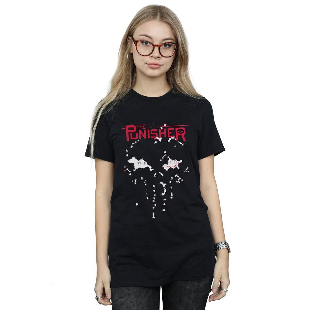 Marvel Womens/Ladies The Punisher The End Cotton Boyfriend T-Shirt
