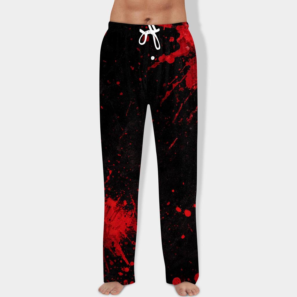 Herren Halloween Print Kordelzughose Lässige Pyjamahose