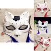 Japanischer Anime Halbgesichts-Fuchsmaske Handbemalt Kitsune Cosplay Halloween Kostüm Zubehör