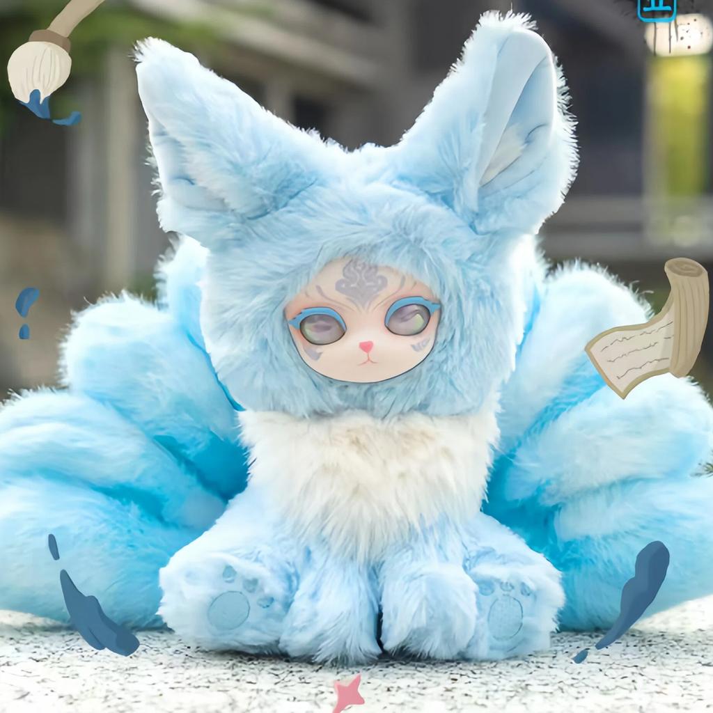 Nová - Série Příznivá Devítiocasá Liška Vinylová Plyšová Panenka Slepá Krabička Chinoiserie Chaomei Panenka Devítiocasé Lišky Překvapivý Dárek