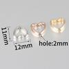 50pcs Love Heart Two Hole CCB Beads Frame Spacer Beads DIY Necklace Bracelet Connectors Pendants Jewelry Making Accessories