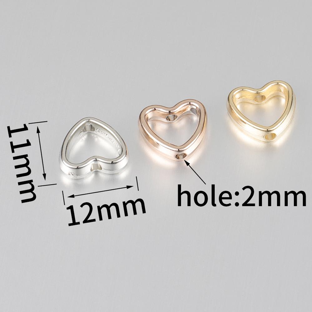50pcs Love Heart Two Hole CCB Beads Frame Spacer Beads DIY Necklace Bracelet Connectors Pendants Jewelry Making Accessories