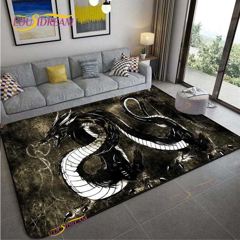 Alfombra Dragon and Tiger Fight Carpet Living Room Sofa Coffee Table Door Bedroom Rug Kitchen Kid Anti-slip Floor Mat Home Decor
