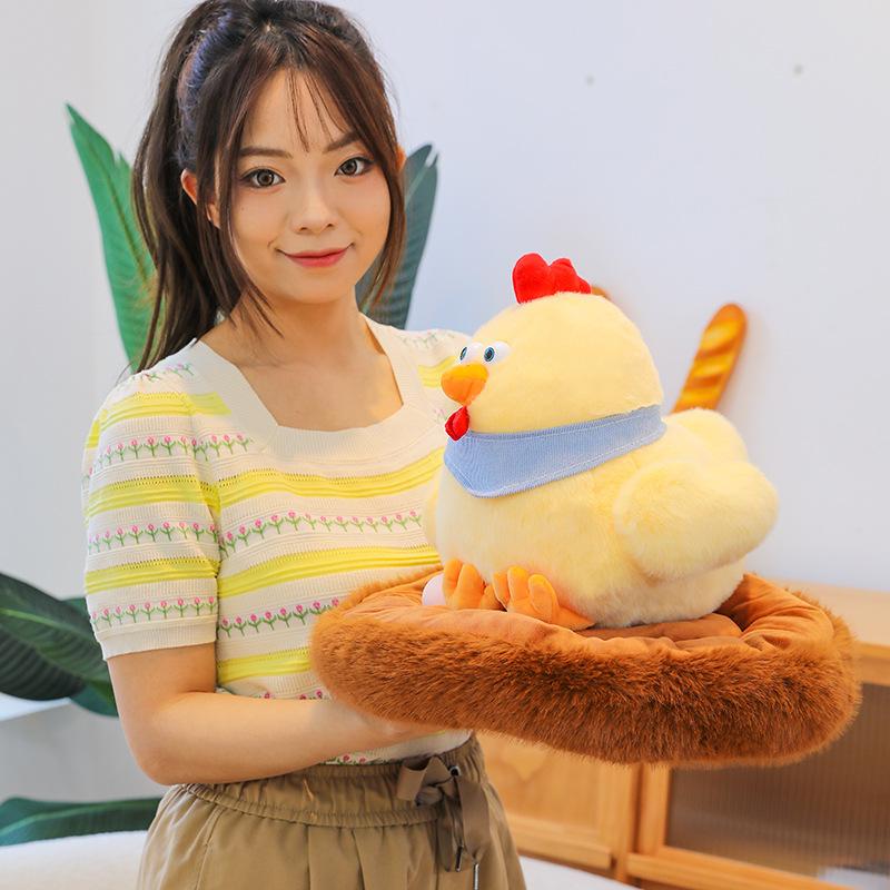 Hen Lays Eggs Doll Children's Cute Chick Plush Toy Ornament Doll Birthday Gift Children's Doll