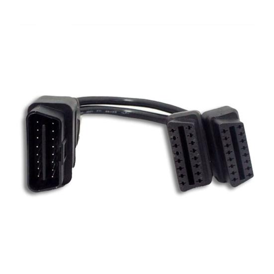 30cm ODB2 Y-Splitter Extension 16 Pin Cable Male To Dual Female Cord Adapter