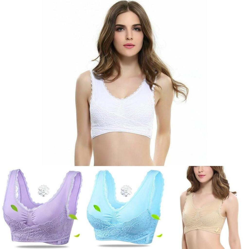 Damen Sexy Front-Kreuz Verstellbare Seiten-Schnalle Spitze Weste Kabelloser Sport-BH Für Ultimativem Komfort Und Stil
