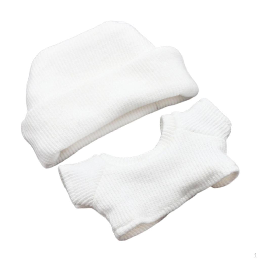 2 Pieces 17/15cm Dolls Clothes Costumes Short Sleeve and Hat Outfits for Doll